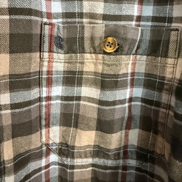 Carhartt Trumbull Long Sleeve Plaid Flannel Button Down Shirt Men's Size L - Picture 4 of 7